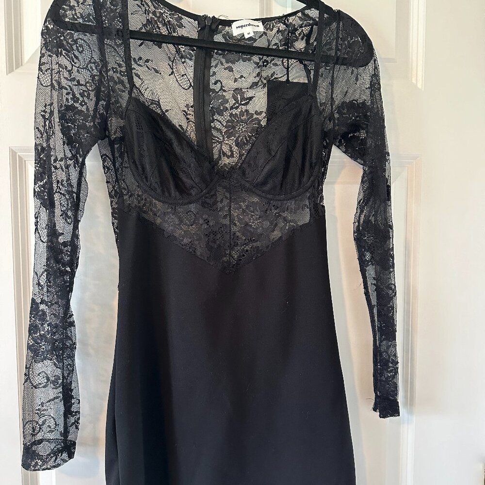 Superdown black lace dress size M brand new with tags